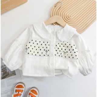 (Hàng QCCC) Áo Sơ Mi Bé Gái Dễ Thương, Đi Học, Đi Chơi, Màu Trắng, Màu Tím