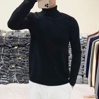 Áo len nam cổ lọ Quảng Châu chất đẹp, trơn, nhiều màu Hà Đinh lo-6602