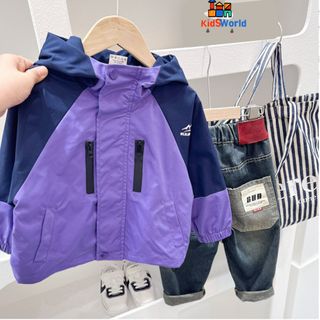 (Hàng QCCC)Áo Khoác Gió, Áo Chống Nắng Bé Trai, Bé Gái, Áo Khoác Mùa Thu Đông Phong Cách Thể Thao