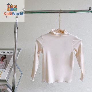 Áo Len Thu Đông Bé Gái Màu Be, Áo Len Cổ Nhún Bé Gái