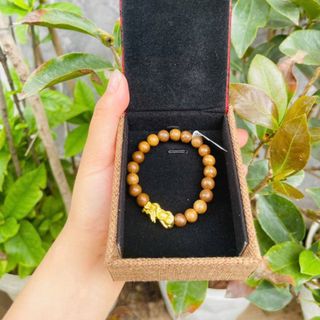 Vòng tay trầm hương cao cấp mix charm tỳ hưu mang lại tài lộc thuận lợi may mắn công việc