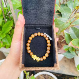 Vòng tay trầm hương cao cấp mix charm tỳ hưu mang lại tài lộc thuận lợi may mắn công việc