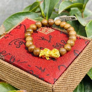 Vòng tay trầm hương cao cấp mix charm tỳ hưu mang lại tài lộc thuận lợi may mắn công việc