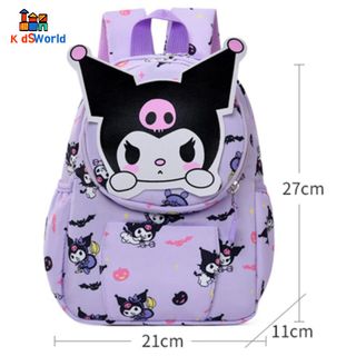 (Hàng Mới)Balo mầm non Bé Gái, Bé Trai Hình Kuromi, Cinamol.Mèo kitty, Melody, Kích thước 27*21*11cm