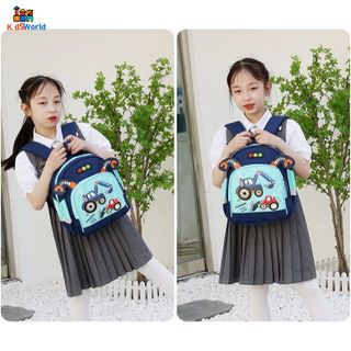 (Hàng Mới Về)Balo mầm non Bé Trai, Bé Gái Hình Oto Phong cách thể thao,Balo Mẫu giáo Chống thấm nước
