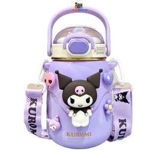 Bình Nước Uống Giữ Nhiệt Inox Cao Cấp Sario Bé Trai, Bé Gái Dung Tích 600ml, Hình Kuromi, Cinamon