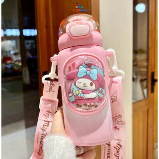 Bình Nước Uống Giữ Nhiệt Inox Cao Cấp Sario Bé Trai, Bé Gái Dung Tích 600ml, Hình Kuromi, Cinamon