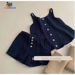 (Hàng Mới Về) Set Bộ Ba Lỗ Mùa Hè Bé Gái Dễ Thương, Phong Cách Hàn Quốc, Thấm Hút Mồ Hôi, Thoáng Mát, đi chơi, Du lịch