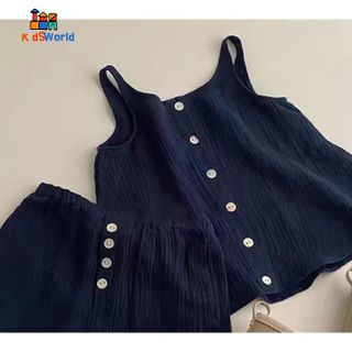 (Hàng Mới Về) Set Bộ Ba Lỗ Mùa Hè Bé Gái Dễ Thương, Phong Cách Hàn Quốc, Thấm Hút Mồ Hôi, Thoáng Mát, đi chơi, Du lịch