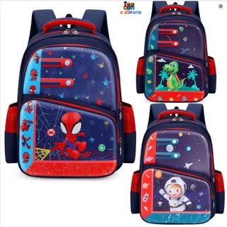 (Hàng mới về) Balo tiểu học Bé Trai, Bé Gái Hình Siêu Nhân, Khủng Long, In 3D Kích thước 38*20*28cm