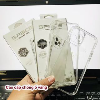 Ốp iphone Space chống sốc lưng cứng, viền dẻo, trong suốt chống ố, full hộp - Ip 7P/8P/X/XR/Xsmax/11/12/13/14/15/ Promax