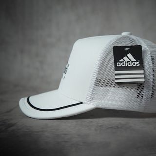 Nón Lưỡi Trai Adi.Das Trắng Sọc Đen Lưới Cap