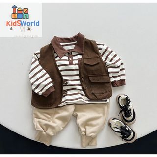 (Hàng QCCC) Áo Polo Dài Tay màu Thu Đông Cho Bé Trai, Áo Thu Đông, Hoạ Tiết Sọc Ngang, Chất Liệu Cotton