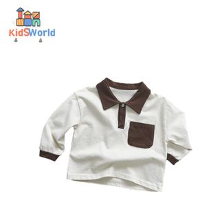 (Hàng QCCC) Áo Polo Dài Tay màu Thu Đông Cho Bé Trai, Áo Thu Đông, Hoạ Tiết Sọc Ngang, Chất Liệu Cotton