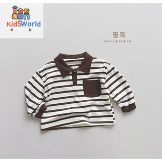 (Hàng QCCC) Áo Polo Dài Tay màu Thu Đông Cho Bé Trai, Áo Thu Đông, Hoạ Tiết Sọc Ngang, Chất Liệu Cotton