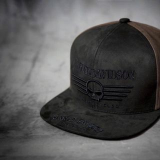 Mũ Har.Ley Davison Đen Nâu Da Lộn Snapback