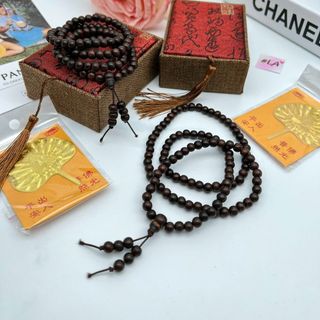 vòng tay trầm hương 108 hạt mix hoa sen bình an tài lộc 🍀