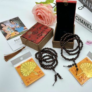 vòng tay trầm hương 108 hạt mix hoa sen bình an tài lộc 🍀