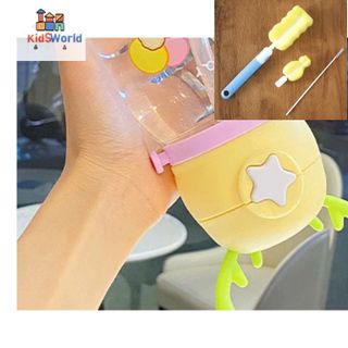 (Tặng kèm bộ vệ sinh ly) Bình Nước Sừng Hươu Cho Bé,Đi Học,Đi Du Lịch,Có Dây Đeo,Hoạt Hình Dễ Thương