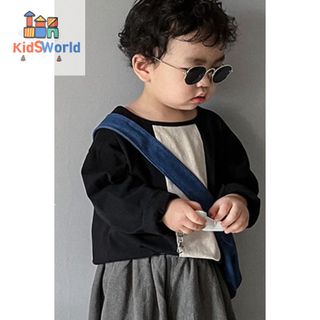 (Hàng QCCC) Áo Thun Cotton Dài Tay Cho Bé Trai, Bé Gái, Kiểu Dáng Basic, Màu Đen, Trắng