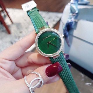 ĐỒNG HỒ NỮ CAO CẤP M KORS DÂY DA XANH LÁ FULL NỔI BẬT 5