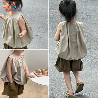 (Hàng Mới Về) QCCC Set Áo - Quần Bé Gái Quảng Châu, Phong Cách Hàn Quốc Mùa Hè Thoáng mát, Đi Chơi, Du lịch
