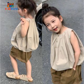 (Hàng Mới Về) QCCC Set Áo - Quần Bé Gái Quảng Châu, Phong Cách Hàn Quốc Mùa Hè Thoáng mát, Đi Chơi, Du lịch
