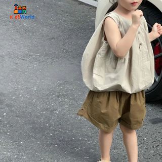 (Hàng Mới Về) QCCC Set Áo - Quần Bé Gái Quảng Châu, Phong Cách Hàn Quốc Mùa Hè Thoáng mát, Đi Chơi, Du lịch