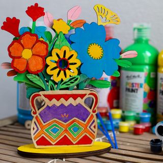 Hoa gỗ tô màu giá sỉ