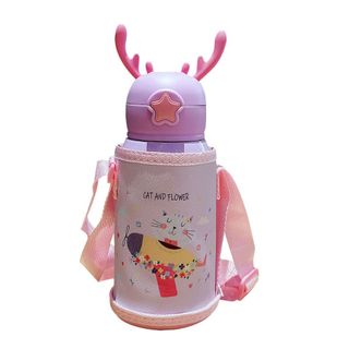 Bình Nước Giữ Nhiệt Sừng Hươu, Inox 316, Dung Tích 600ml, Dây Quai Đeo, Bình uống nước Bé Trai, Bé Gái