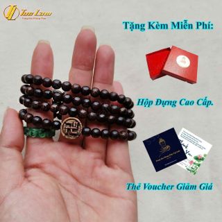 vòng tay trầm hương 108 hạt mix hoa sen bình an tài lộc