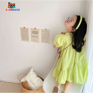 (Hàng Mới về) QCCC Váy Đầm Bé Gái sáng Màu Sắc dễ thương, mùa hè thoáng mát, đi học đi chơi, đi du lịch Phong cách Hàn Q