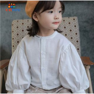 (Hàng Mới về) Áo Sơ Mi Trắng Bé Gái, Phong Cách Hàn Quốc Cotton, Đi Học, Đi Chơi