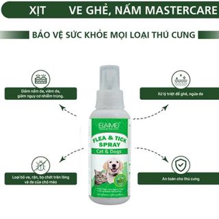 Chai Xịt Ve Rận, Bọ Chét Chó Mèo FLEA AND TICK SPRAY 100ml - Loại Bỏ Bọ Chét Trứng Ấu Trùng An Toàn Hiệu Quả