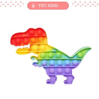 Túi pop it khủng long màu sắc cầu vồng dễ thương giúp bé giảm căng thẳng