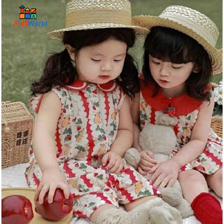 (Hàng Mới Về) Jumpsuit, Bộ Liền Thân Bé Gái Dễ Thương chuẩn hàng QCCC, Hàn Quốc Mùa Hè Mát Mẻ Du Lịch