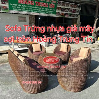 Sofa Trứng nhựa giả mây sợi tròn cao cấp giá rẻ Hoàng Trung Tín giá sỉ