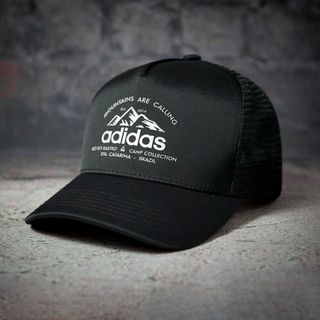 Mũ Lưỡi Trai Adi.das Mountain Đen Cap Chất dù phối lưới