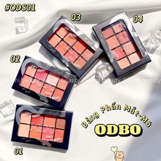 Bảng Phấn Mắt Kèm Má Hồng 2Tầng Có Nhũ Odbo