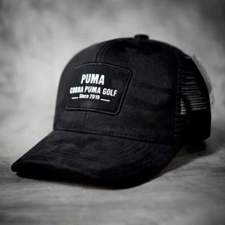 Mũ Lưỡi Trai Pu.ma Golf Đen Lưới Cap Chất Vải Da Lộn