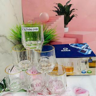 Bộ Set 6 Ly Thủy Tinh Lục Giác Sang Trọng giá sỉ