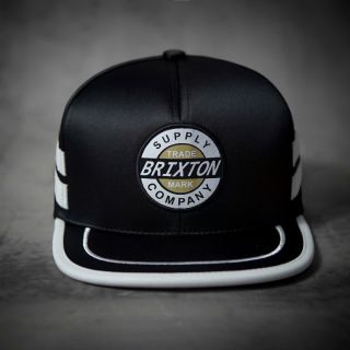 Mũ Lưỡi Trai Brixton Đen Viền Trắng Snapback Chất Cotton Bóng giá sỉ