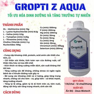 GROPTI Z AQUA KHOÁNG CHO ĂN BỔ SUNG TÔM CÁ VÀ CÁC AXIT AMIN