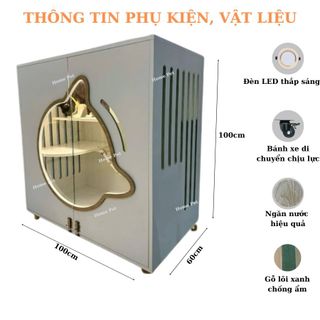 Chuồng Mèo Gỗ MDF Chống Ẩm, Nhà Cho Thú Cưng Cánh Cửa Hình Mèo Ngộ Nghĩnh