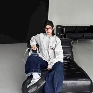 Áo khoác hoodie zip form boxy 2 túi vuông in Keyboard