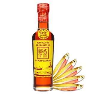 NƯỚC MẮM TĨN CÁ CƠM RUỘT ĐỎ CHAI THỦY TINH ĐỘ ĐẠM 60N 250ML - NƯỚC MẮM TĨN