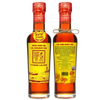 NƯỚC MẮM TĨN CÁ CƠM RUỘT ĐỎ CHAI THỦY TINH ĐỘ ĐẠM 60N 250ML - NƯỚC MẮM TĨN