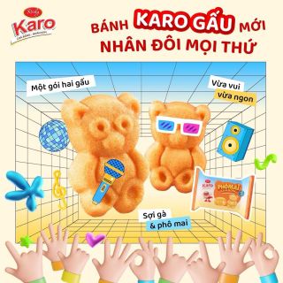 Thùng bánh Karo gấu phô mai chà bông