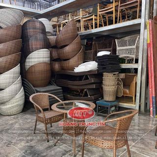 Ghế cafe mây nhựa giá rẻ ghế thúng mắt cáo