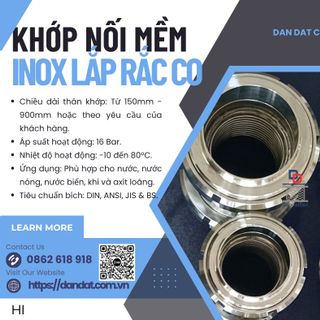 Khớp Nối Mềm Inox Lắp Rắc Co – Khớp Nối Mềm Inox Lắp Ren Giá Rẻ giá sỉ